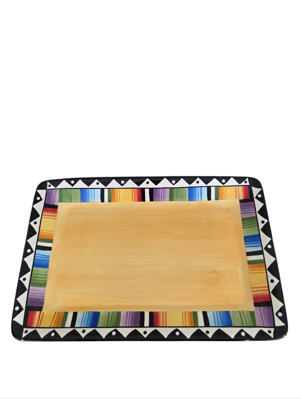 Fandango By Gibson Designs 17" Rectangular Serving Platter Tray Stoneware TRRE17